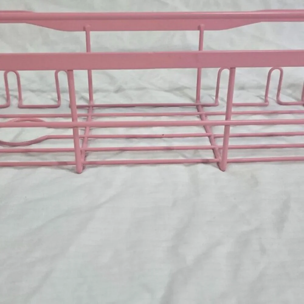pink metal wire rust‎ resistant coating shower basket organizer storage caddy